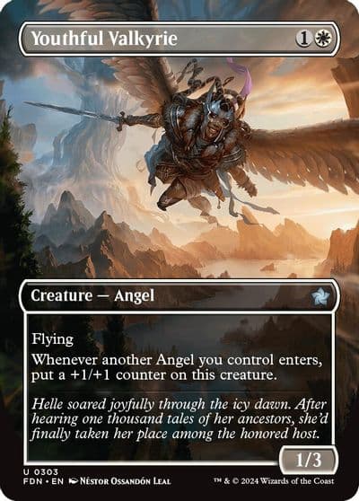 Youthful Valkyrie Borderless Foundations Magic card