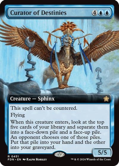 Curator of Destinies Extended Art Foundations Magic card