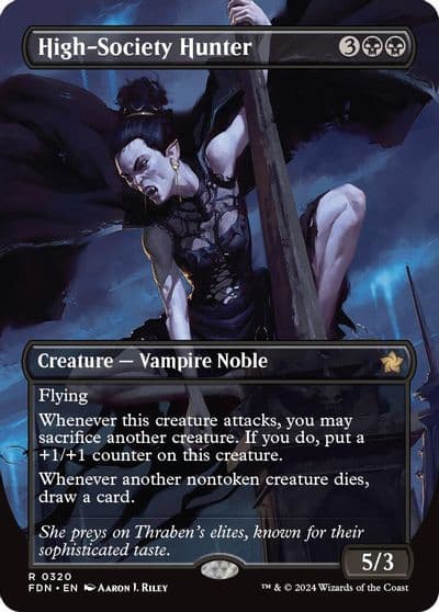 High Society Hunter Borderless Foundations Magic card
