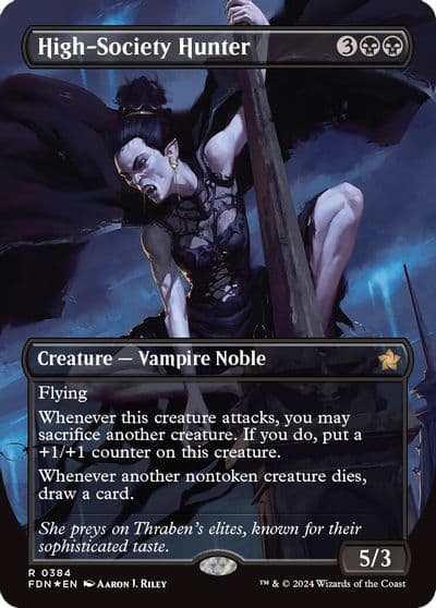 High Society Hunter Borderless Mana Foil Foundations Magic card