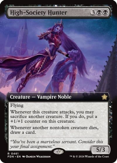 High Society Hunter Extended Art Foundations Magic card