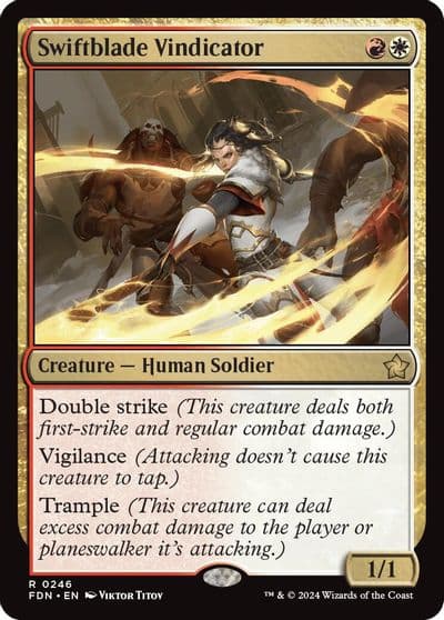 Swiftblade Vindicator Foundations Magic card