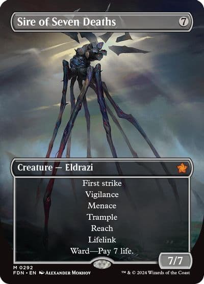 Sire of Seven Deaths Borderless Foundations Magic card
