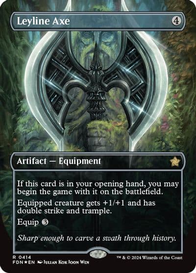 Leyline Axe Borderless Mana Foil Foundations Magic card