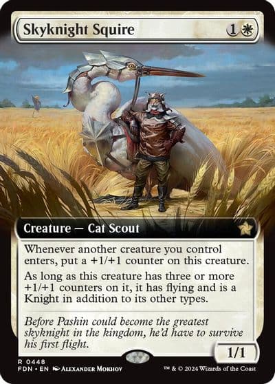 Skyknight Squire Extended Art Foundations Magic card