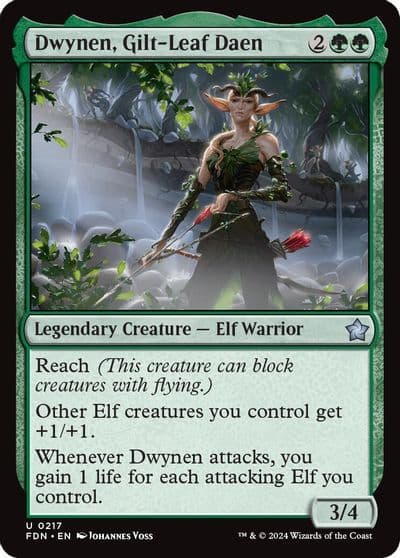 Dwynen Gilt Leaf Daen Foundations Magic card