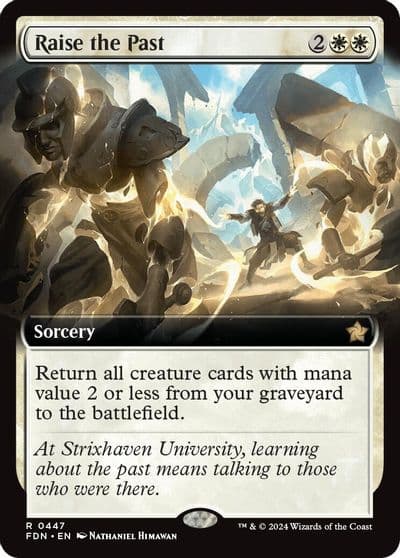 Raise the Past Extended Art Foundations Magic card