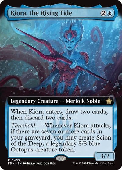 Kiora the Rising Tide Extended Art Foundations Magic card