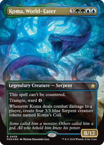Koma World Eater Borderless Mana Foil Foundations Magic card