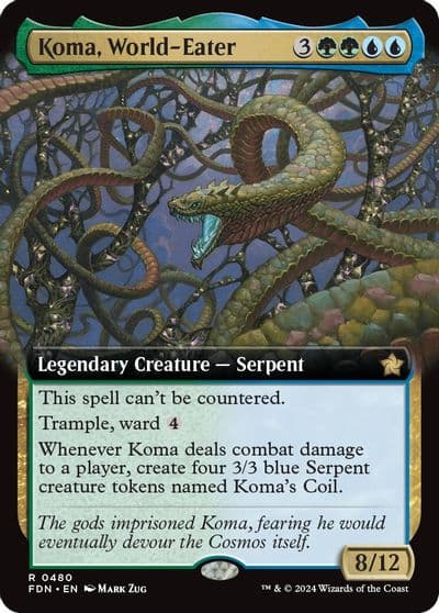 Koma World Eater Extended Art Foundations Magic card