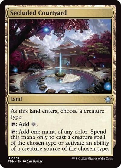 Secluded Courtyard Foundations Magic card