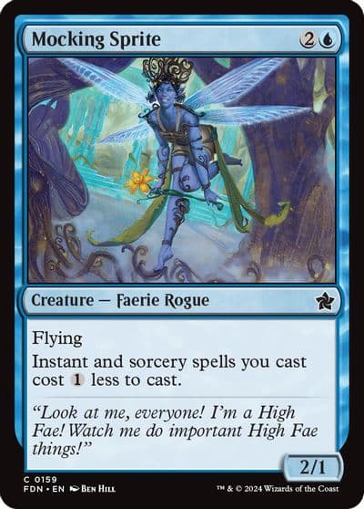Mocking Sprite 0159 Foundations Magic card