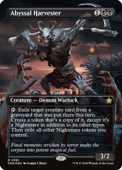 Abyssal Harvester Borderless Mana Foil Foundations Magic card