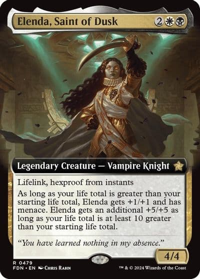 Elenda Saint of Dusk Extended Art Foundations Magic card