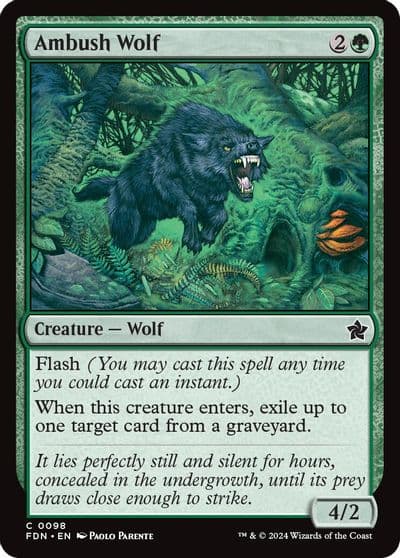 Ambush Wolf Foundations Magic card
