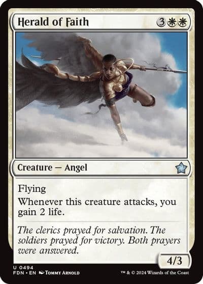 Herald of Faith 0494 Foundations Magic card