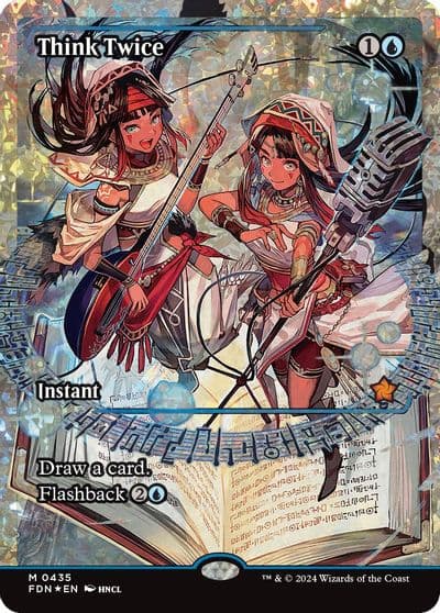 Think Twice Showcase Fracture Foil Foundations Magic card
