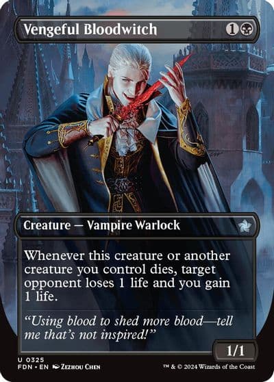 Vengeful Bloodwitch Borderless Foundations Magic card