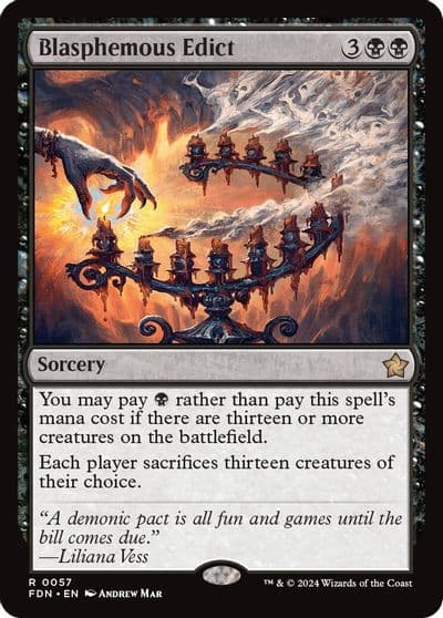 Blasphemous Edict Foundations Magic card