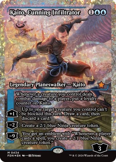 Kaito Cunning Infiltrator Showcase Fracture Foil Foundations Magic card
