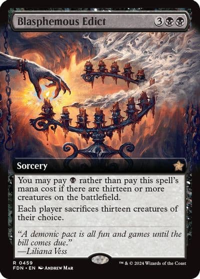 Blasphemous Edict Extended Art Foundations Magic card