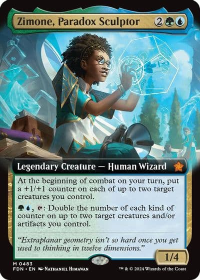 Zimone Paradox Sculptor Extended Art Foundations Magic card