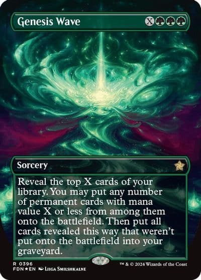 Genesis Wave Borderless Mana Foil Foundations Magic card