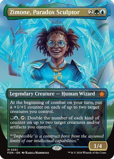 Zimone Paradox Sculptor Borderless Foundations Magic card