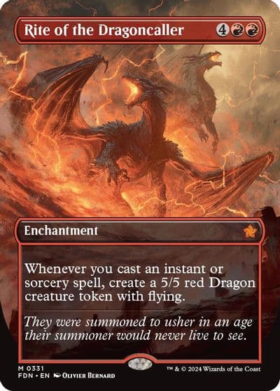 Rite of the Dragoncaller Borderless Foundations Magic card