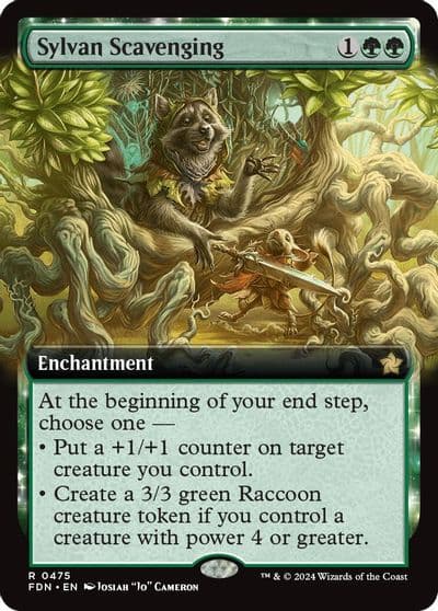 Sylvan Scavenging Extended Art Foundations Magic card