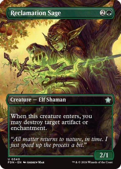 Reclamation Sage Borderless Foundations Magic card