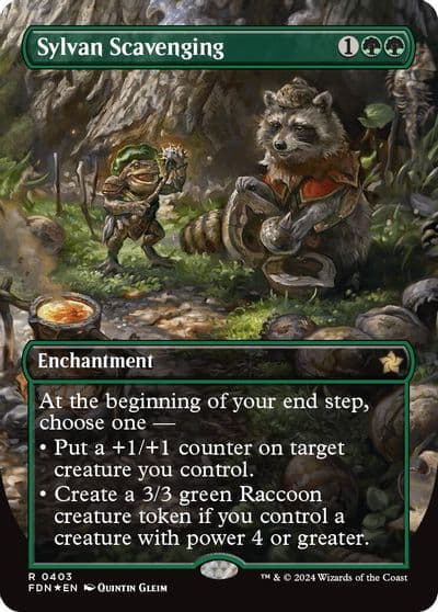 Sylvan Scavenging Borderless Mana Foil Foundations Magic card
