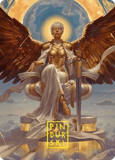 Herald of Eternal Dawn Art Card 27 54 Gold Stamped Signature Art Series: Foundations Magic card