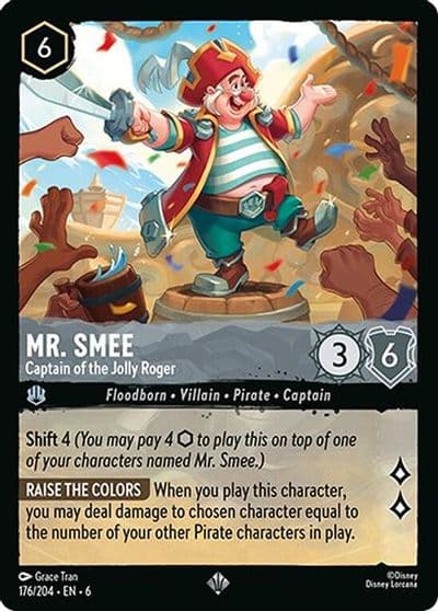 Mr Smee Captain of the Jolly Roger Azurite Sea Lorcana card