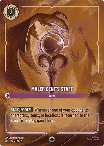 Maleficents Staff Enchanted Azurite Sea Lorcana card