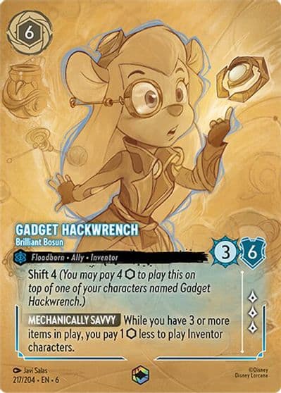 Gadget Hackwrench Brilliant Bosun Enchanted Azurite Sea Lorcana card