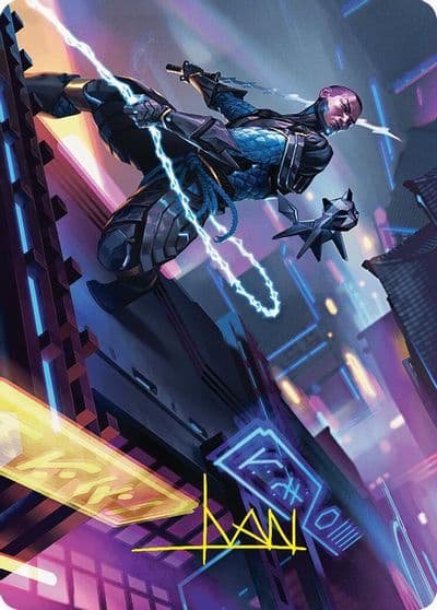 Kaito Cunning Infiltrator Art Card 51 54 Gold Stamped Signature Art Series: Foundations Magic card