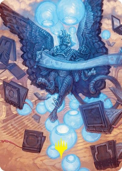 Sphinx of Forgotten Lore Art Card 33 54 Gold Stamped Signature Art Series: Foundations Magic card