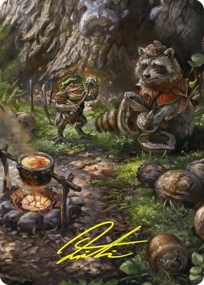 Sylvan Scavenging Art Card 46 54 Gold Stamped Signature Art Series: Foundations Magic card