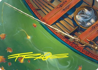 Fishing Pole Art Card 18 54 Gold Stamped Signature Art Series: Foundations Magic card