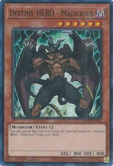 Destiny HERO Malicious Quarter Century Bonanza Yu-Gi-Oh! card