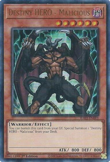 Destiny HERO Malicious UR Quarter Century Bonanza Yu-Gi-Oh! card