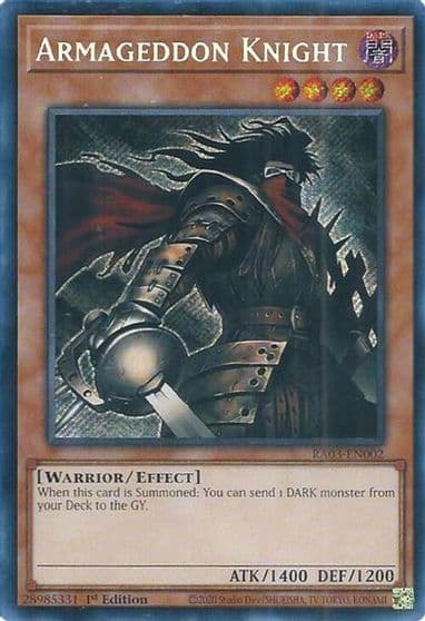 Armageddon Knight Secret Rare Quarter Century Bonanza Yu-Gi-Oh! card