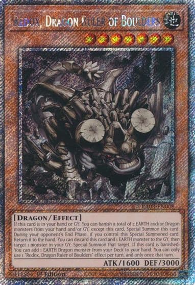 Redox Dragon Ruler of Boulders Platinum Secret Rare Quarter Century Bonanza Yu-Gi-Oh! card