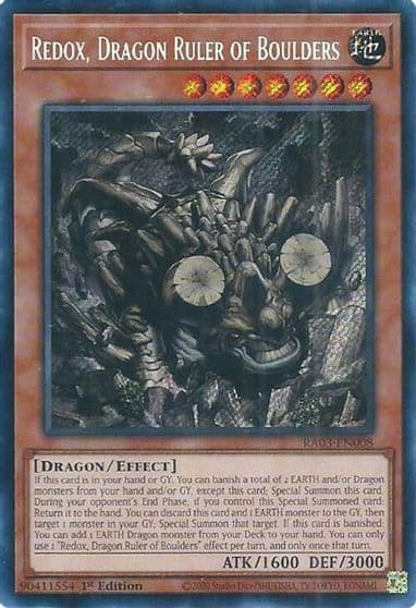Redox Dragon Ruler of Boulders Secret Rare Quarter Century Bonanza Yu-Gi-Oh! card