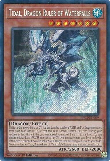 Tidal Dragon Ruler of Waterfalls Secret Rare Quarter Century Bonanza Yu-Gi-Oh! card