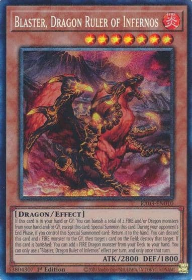 Blaster Dragon Ruler of Infernos PCR Quarter Century Bonanza Yu-Gi-Oh! card