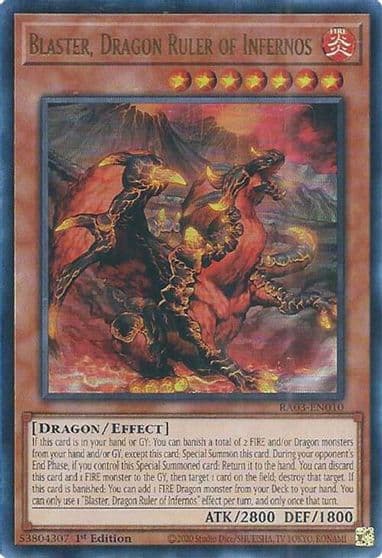 Blaster Dragon Ruler of Infernos UR Quarter Century Bonanza Yu-Gi-Oh! card