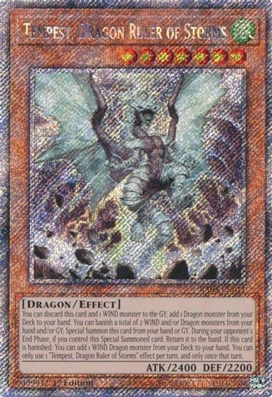 Tempest Dragon Ruler of Storms Platinum Secret Rare Quarter Century Bonanza Yu-Gi-Oh! card