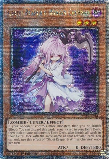 Ghost Reaper and Winter Cherries Quarter Century Secret Rare Quarter Century Bonanza Yu-Gi-Oh! card